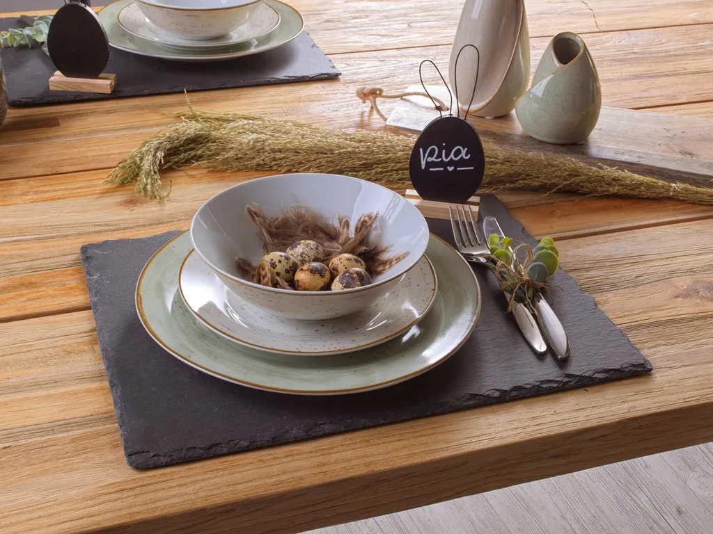 WELLCO Kombiservice Pur 24teilig Grün/grau 3 WELLCO Kombiservice Pur 24teilig Grün/grau – Bild 3