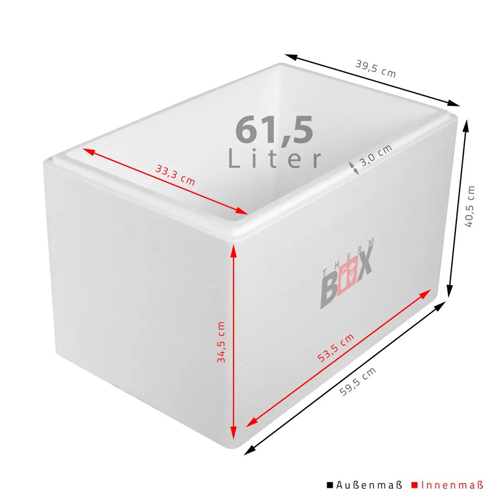 Styroporbox 61W | Wand: 3,0cm | Volumen: 61,5L | Innenmaß:53x33x34cm | Weiß Isolierbox Thermobox Kühlbox Warmhaltebox 3 Styroporbox 61W | Wand: 3,0cm | Volumen: 61,5L | Innenmaß:53x33x34cm | Weiß Isolierbox Thermobox Kühlbox Warmhaltebox – Bild 3