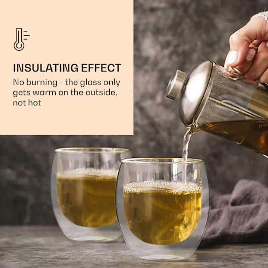 DUOS 4X 410ml Jumbo Doppelwandige Thermo-Gläser + 4X Edelstahl-LÖFFEL, Für Latte Macchiato, Cocktails, Vorspeisen By Feelino 2 DUOS 4X 410ml Jumbo Doppelwandige Thermo-Gläser + 4X Edelstahl-LÖFFEL, Für Latte Macchiato, Cocktails, Vorspeisen By Feelino – Bild 2