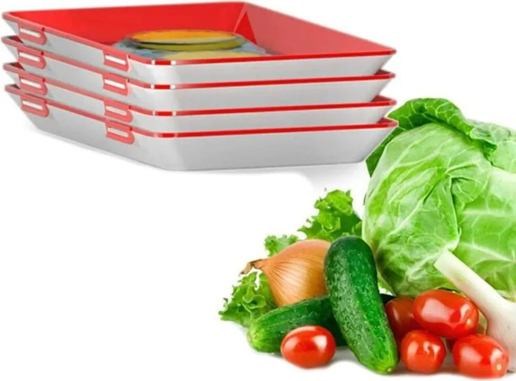 Konservierungsschale Für Lebensmittel Waste Food Preservation Tray Vakuum Frische Aufbewahrung Tablett Mit Elastischen Film Schnalle Dichtung Vorratsbehälter Set Küchenhelfer (4pcs) 2 Konservierungsschale Für Lebensmittel Waste Food Preservation Tray Vakuum Frische Aufbewahrung Tablett Mit Elastischen Film Schnalle Dichtung Vorratsbehälter Set Küchenhelfer (4pcs) – Bild 2