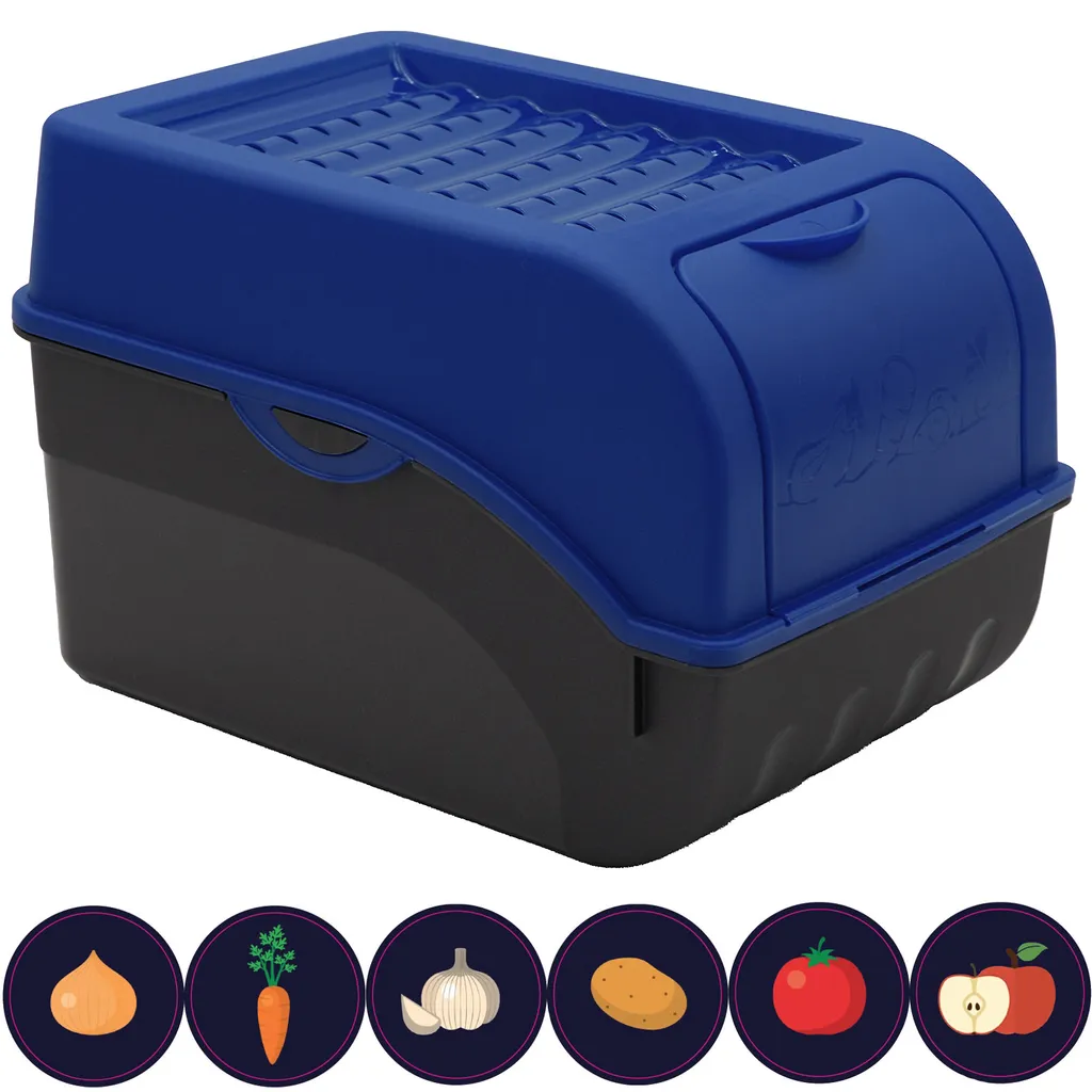 Kartoffel Aufbewahrungsbox Blau+ Weiß 2er Set I Gemüsebox Kartoffelbox Mit Deckel Für Ca. 4 Kg Kartoffeln + 6 Aufkleber Mit Gemüsesorten 2 Kartoffel Aufbewahrungsbox Blau+ Weiß 2er Set I Gemüsebox Kartoffelbox Mit Deckel Für Ca. 4 Kg Kartoffeln + 6 Aufkleber Mit Gemüsesorten – Bild 2