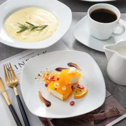 MALACASA, Serie Elisa, 100-teilig Tafelservice, Porzellan Kombiservice Mit Speiseteller, Suppenteller, Eierbecher, Kaffeetassen, Müslischalen, Dessertteller Für 12 Personen Grauweiß -Haushalts Verkauf 67ec982b75b177dd2fe5bc7c11c1b5b2