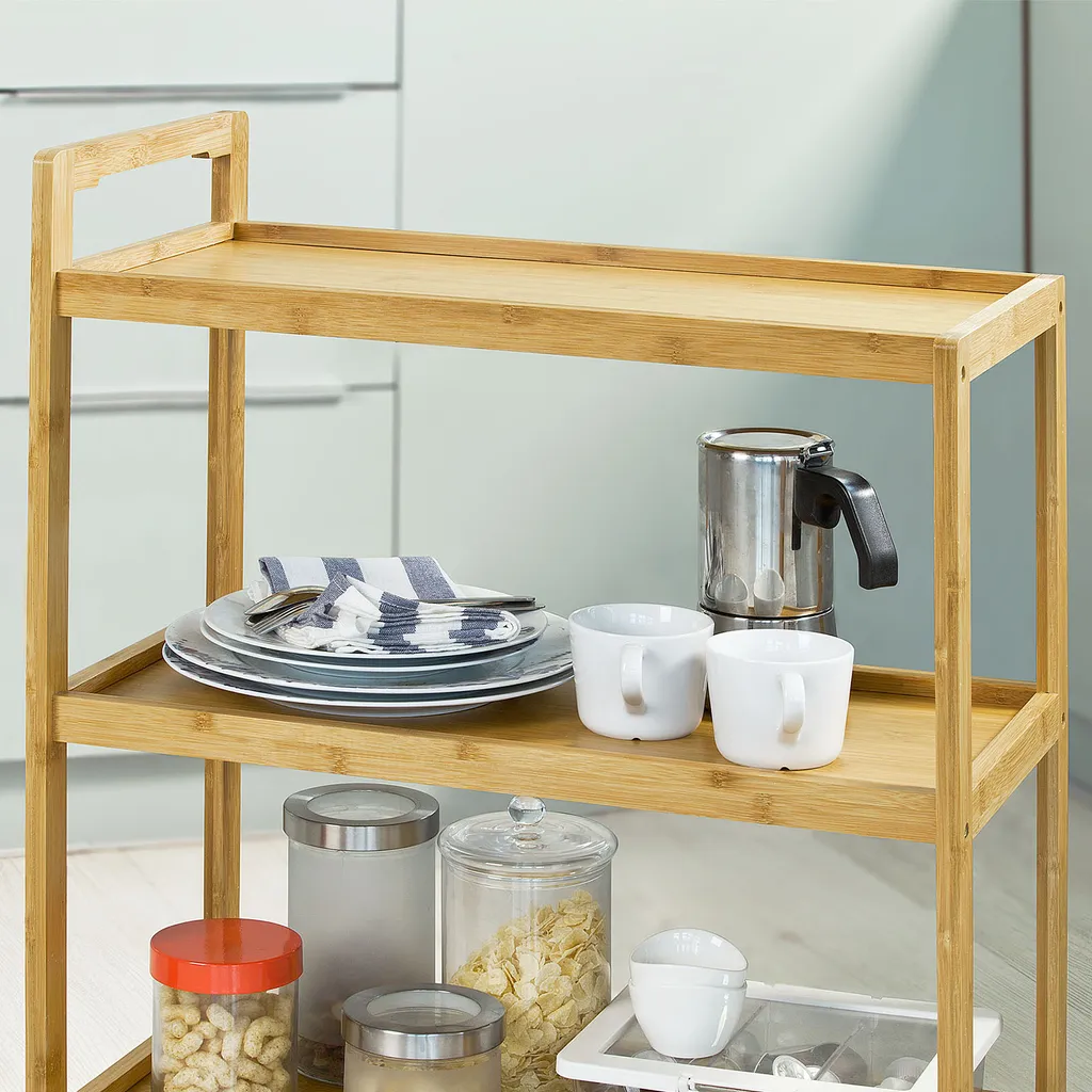 SoBuy Servierwagen, Küchenwagen, Küchenregal, Rollwagen, Teewagen, FKW34-B-N 6 SoBuy Servierwagen, Küchenwagen, Küchenregal, Rollwagen, Teewagen, FKW34-B-N – Bild 6