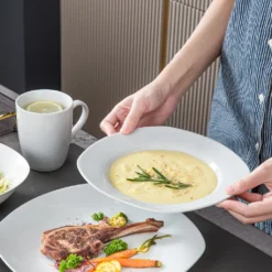 MALACASA, Serie Elisa, 100-teilig Tafelservice, Porzellan Kombiservice Mit Speiseteller, Suppenteller, Eierbecher, Kaffeetassen, Müslischalen, Dessertteller Für 12 Personen Grauweiß -Haushalts Verkauf 6bfc8662e214e1957b0f41ffbd9f02b5