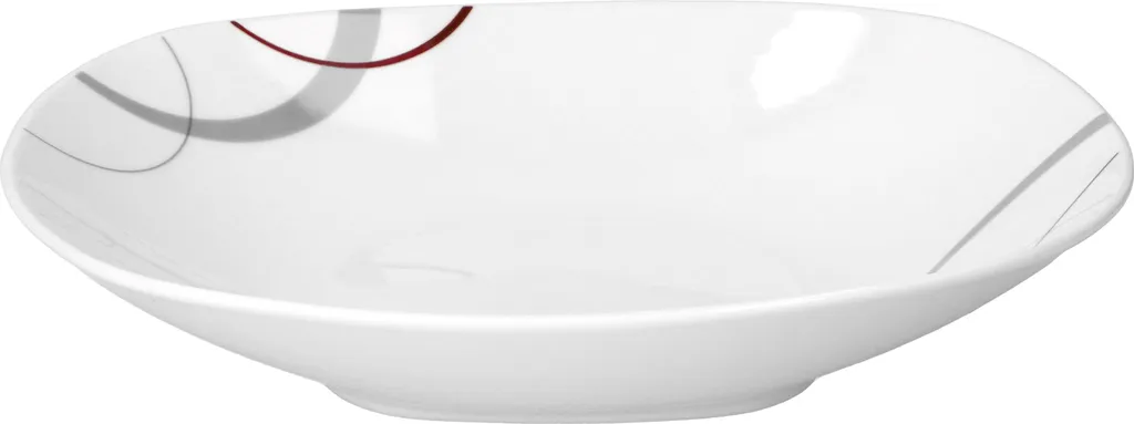 Tafelservice Palazzo 12tlg. - Weiß MitNachbildung-Kreisen In Grau Und Dunkelrot - Für 6 Personen 5 Tafelservice Palazzo 12tlg. - Weiß MitNachbildung-Kreisen In Grau Und Dunkelrot - Für 6 Personen – Bild 5