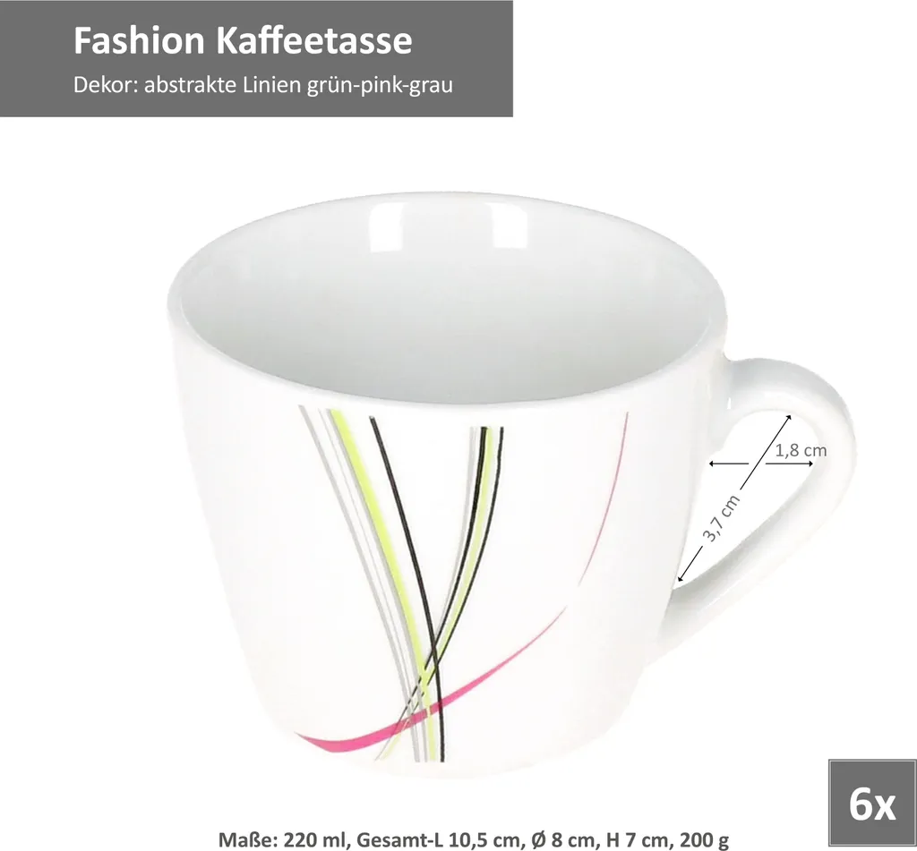 Van Well 18tlg. Kaffeeservice "Fashion" 6 Van Well 18tlg. Kaffeeservice "Fashion" – Bild 6