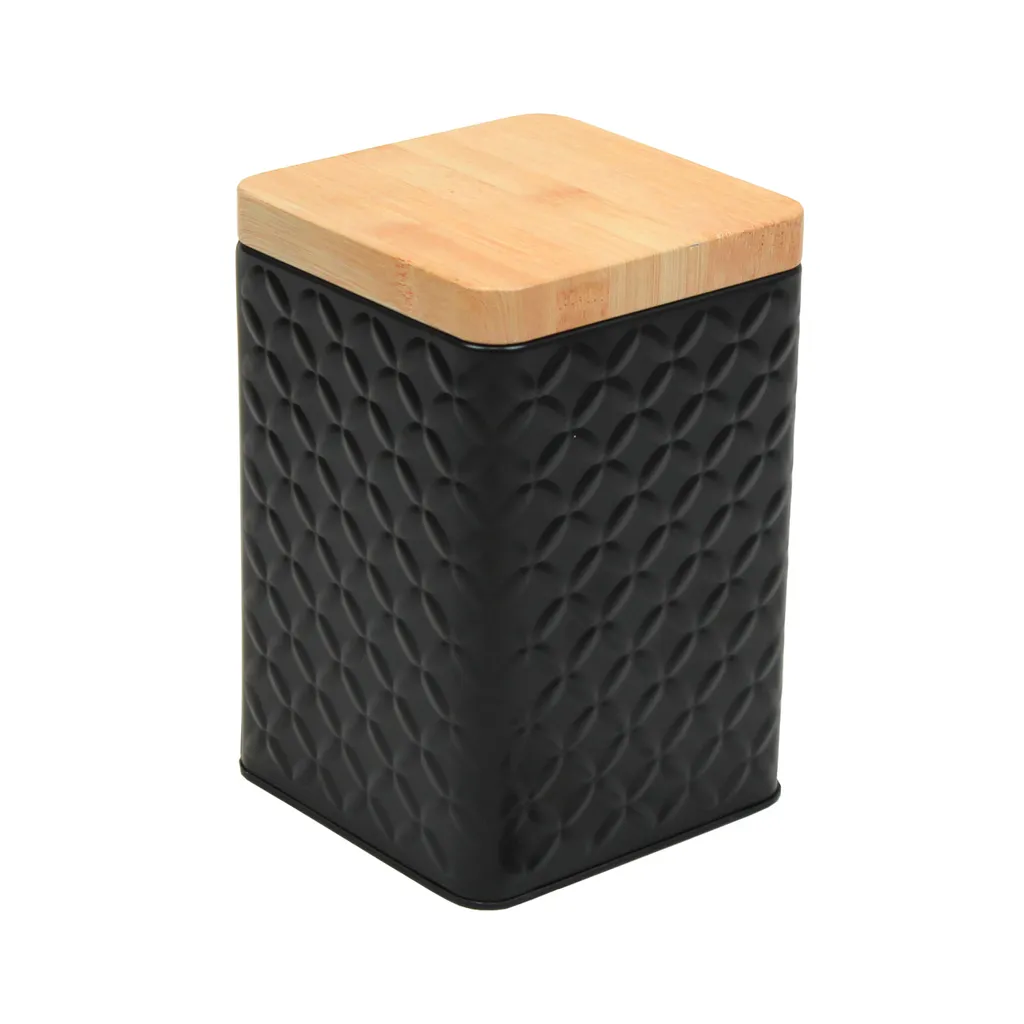 2er Set Metall Vorratsdose Mit Deckel 16x10,5x10,5cm - Schwarz 4 2er Set Metall Vorratsdose Mit Deckel 16x10,5x10,5cm - Schwarz – Bild 4