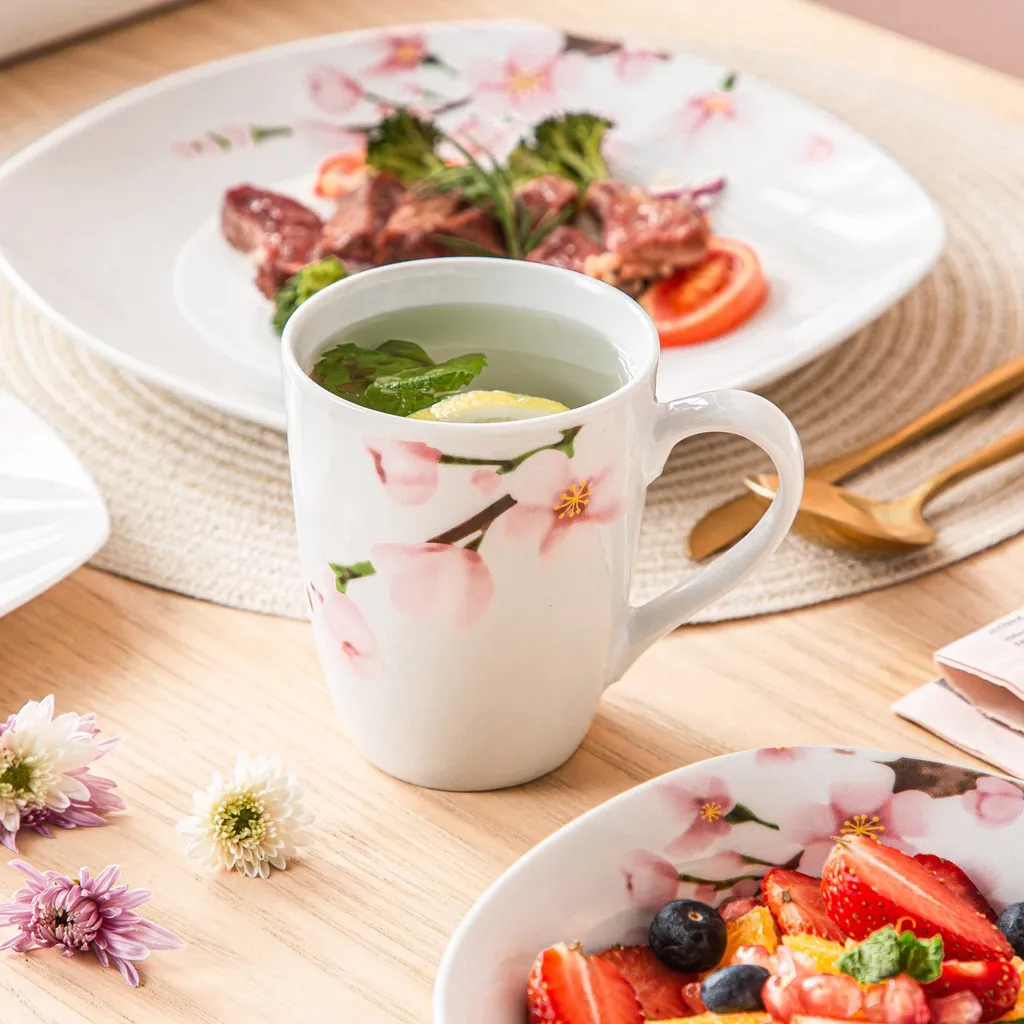 VEWEET Porzellan Kombiservice 'Annie', 40 Teilig Geschirrservice Für 8 Personen, Frühstückservice Mit Je 8 Eierbecher, Kaffeebecher 350 Ml, Müslischalen, Dessertteller Und Flachteller 4 VEWEET Porzellan Kombiservice 'Annie', 40 Teilig Geschirrservice Für 8 Personen, Frühstückservice Mit Je 8 Eierbecher, Kaffeebecher 350 Ml, Müslischalen, Dessertteller Und Flachteller – Bild 4