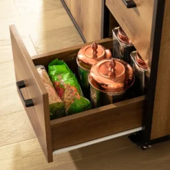 SoBuy KNL02-PF Design Küchenwagen Mit Arbeitsplatte Kücheninsel Küchenschrank Sideboard Auf Rollen Küchentrolley Vintage BHT Ca.: 113x106x69cm -Haushalts Verkauf 71d29e413624049397d3c606de8291fd