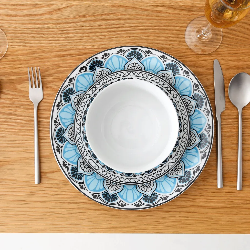 Tafelservice VEWEET, 18 Teiliges Geschirrset Aus Porzellan, AUDRIE Serie, Mit Je 6 Müslischale, Dessertteller Und Flachteller Für 6 Personen 8 Tafelservice VEWEET, 18 Teiliges Geschirrset Aus Porzellan, AUDRIE Serie, Mit Je 6 Müslischale, Dessertteller Und Flachteller Für 6 Personen – Bild 8