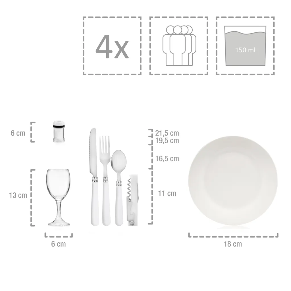 Sänger SÄNGER Picknickkorb Borkum Mit Integriertem Tisch & Kühltasche 25 Teilig Für 4 Personen 5 Sänger SÄNGER Picknickkorb Borkum Mit Integriertem Tisch & Kühltasche 25 Teilig Für 4 Personen – Bild 5