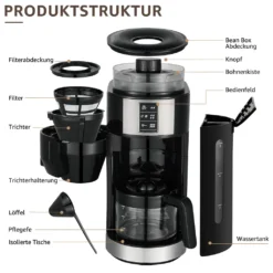 Kompakte Kaffeemaschinen Mit Mahlwerk Filterkaffeemaschine Kaffeemaschine Mit Mühle Für Bohnenkaffee Und Kaffeepulver 2/4/6 Tassen, Schwarz 15 Kompakte Kaffeemaschinen Mit Mahlwerk Filterkaffeemaschine Kaffeemaschine Mit Mühle Für Bohnenkaffee Und Kaffeepulver 2/4/6 Tassen, Schwarz -Haushalts Verkauf 78fd5117f590e5e9c94ec2e909c06bf8
