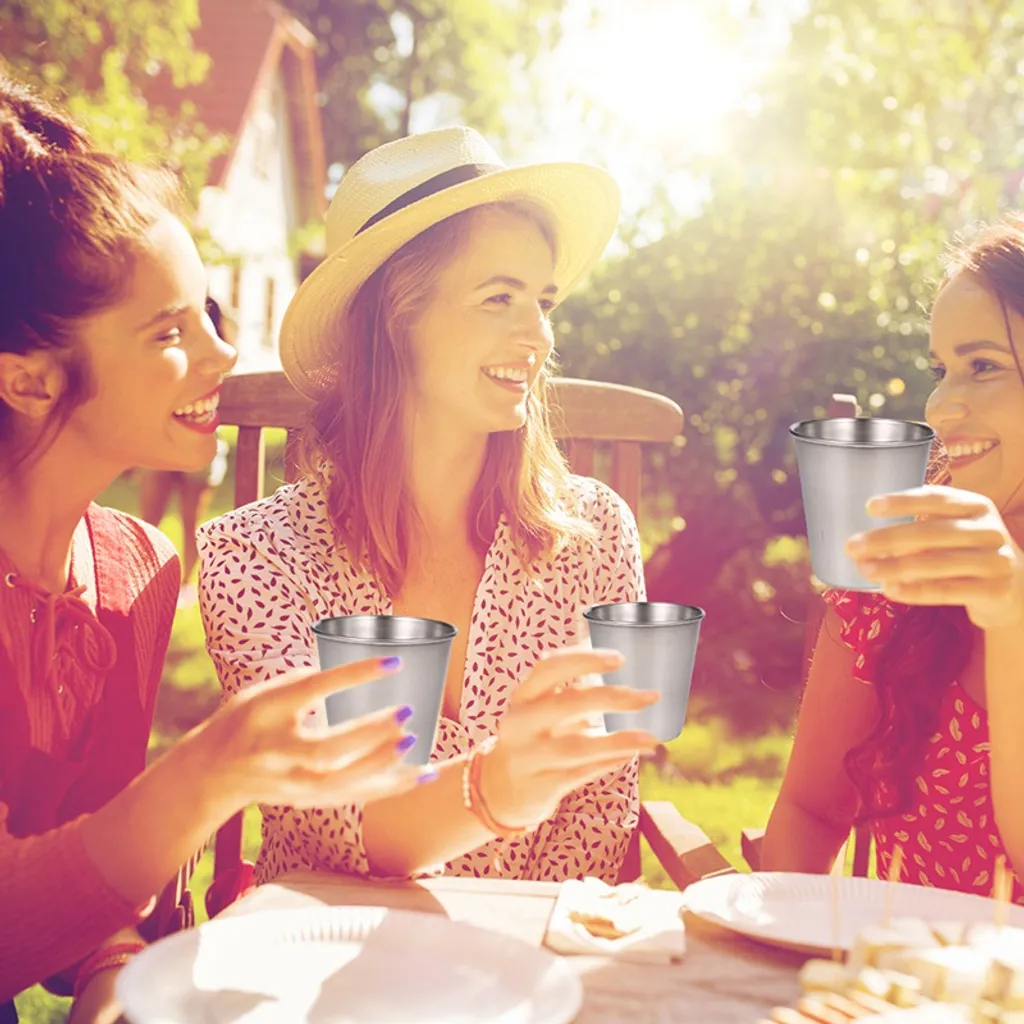 12 Stück Schnapsbecher 70ml Edelstahl Schnapsglas Edelstahlbecher Pinnchen Shot Gläser Becher 5 12 Stück Schnapsbecher 70ml Edelstahl Schnapsglas Edelstahlbecher Pinnchen Shot Gläser Becher – Bild 5