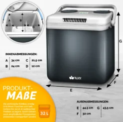 Tillvex Kühlbox Elektrisch 32L Grau | Mini-Kühlschrank 230 V Und 12 V Für KFZ Auto Camping | Kühlt & Wärmt | ECO-Modus 11 Tillvex Kühlbox Elektrisch 32L Grau | Mini-Kühlschrank 230 V Und 12 V Für KFZ Auto Camping | Kühlt & Wärmt | ECO-Modus -Haushalts Verkauf 7e324455c9825e3a32c757c59209cf3b