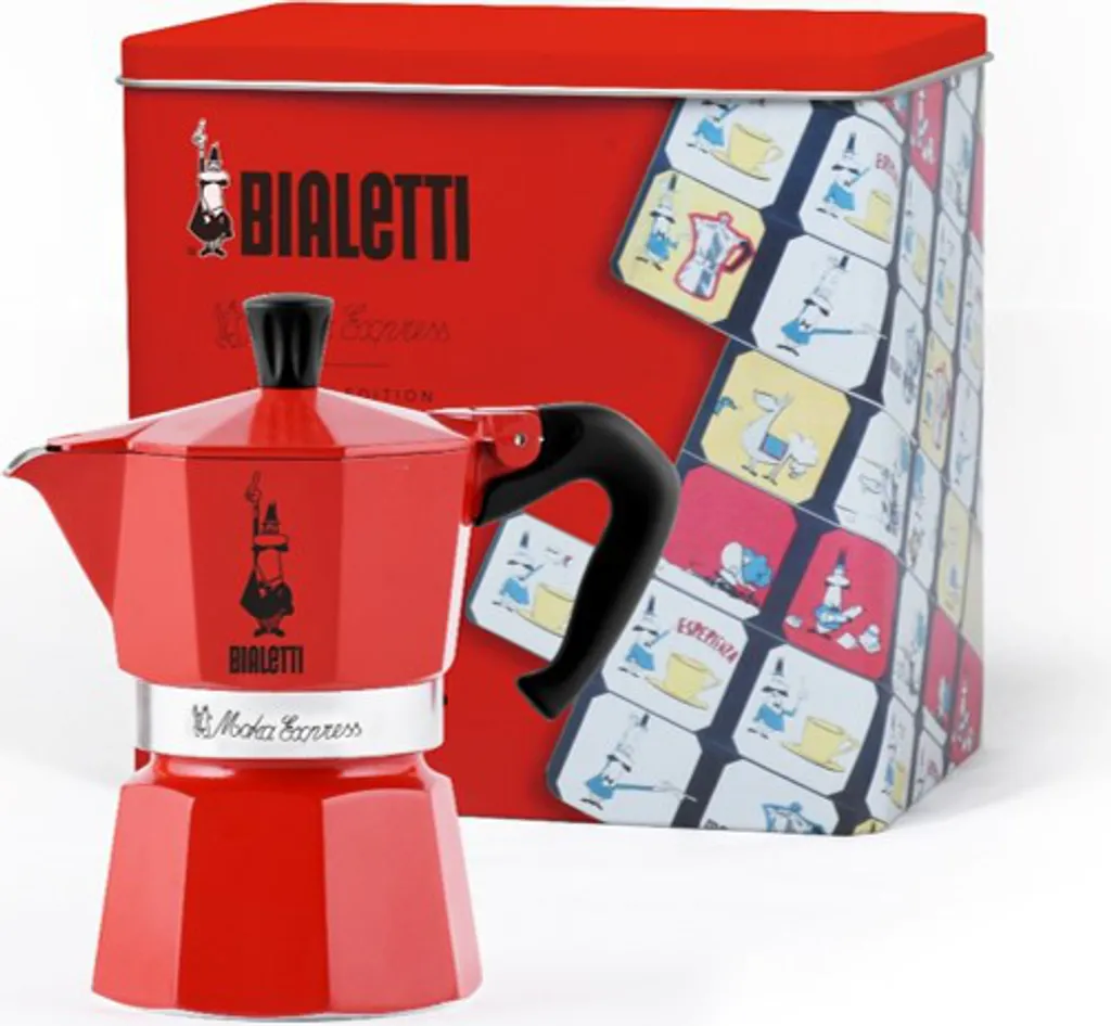 Bialetti Set Moka Express 3 Tassen Mit Notizbuch Rot 1 Bialetti Set Moka Express 3 Tassen Mit Notizbuch Rot