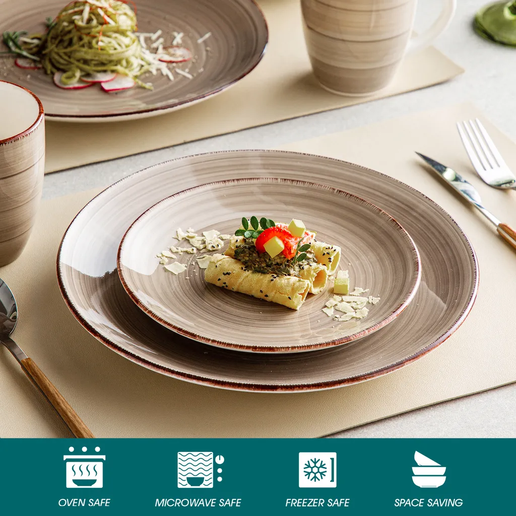 Vancasso Bella Steinzeug Kombiservice, 16 Teilig Geschirrset Für 4 Personen, Mit Je 4 Dessertteller, Speiseteller, Müslischalen, Kaffeebecher, Schokolade 3 Vancasso Bella Steinzeug Kombiservice, 16 Teilig Geschirrset Für 4 Personen, Mit Je 4 Dessertteller, Speiseteller, Müslischalen, Kaffeebecher, Schokolade – Bild 3