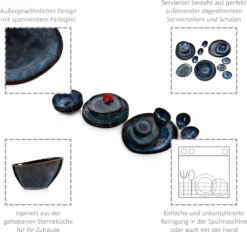 Sänger SÄNGER | Tafelservice Tokio Aus Steingut, 23-teiliges Geschirrset Für 4 Personen, Einzigartiges Design -Haushalts Verkauf 812d723639bdf3cd1a95058800dd0efa