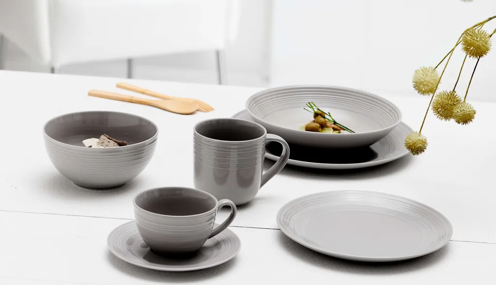 Kaffee- Und Tafelservice 30 Tlg. Levi Grau 1 Kaffee- Und Tafelservice 30 Tlg. Levi Grau