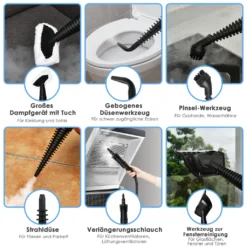 COSTWAY Dampfreiniger Inkl. 9 Zubehör, Handdampfreiniger, Dampfreinigen Handgerät 3 Bar / 250ml / 1050W / 4min Aufheizzeit/für Teppiche, Vorhänge, Autositze, Küche (Blau) 7 COSTWAY Dampfreiniger Inkl. 9 Zubehör, Handdampfreiniger, Dampfreinigen Handgerät 3 Bar / 250ml / 1050W / 4min Aufheizzeit/für Teppiche, Vorhänge, Autositze, Küche (Blau) -Haushalts Verkauf 8491dcc196f2fee77da7171e57b7368e