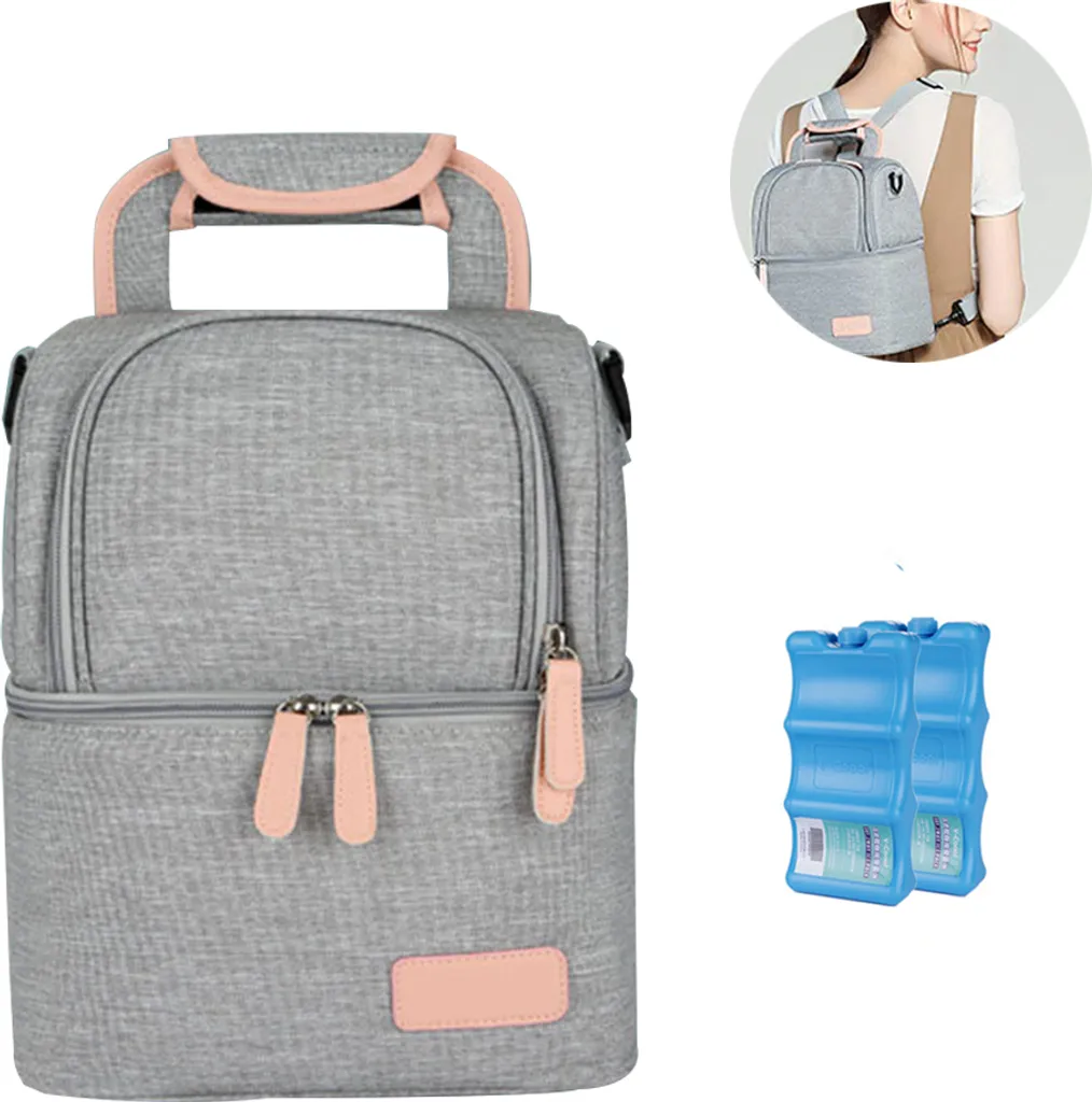 Kühltasche Für Muttermilch, Babyflasche, Wasserdicht, Für Gefrierschrank, Mama, Reiserucksack, Tragbar, Wärmeisoliert, Lunchbox Für Damen, Herren, Kinder, Große Kapazität, Handtasche,Grey 2 Kühltasche Für Muttermilch, Babyflasche, Wasserdicht, Für Gefrierschrank, Mama, Reiserucksack, Tragbar, Wärmeisoliert, Lunchbox Für Damen, Herren, Kinder, Große Kapazität, Handtasche,Grey – Bild 2