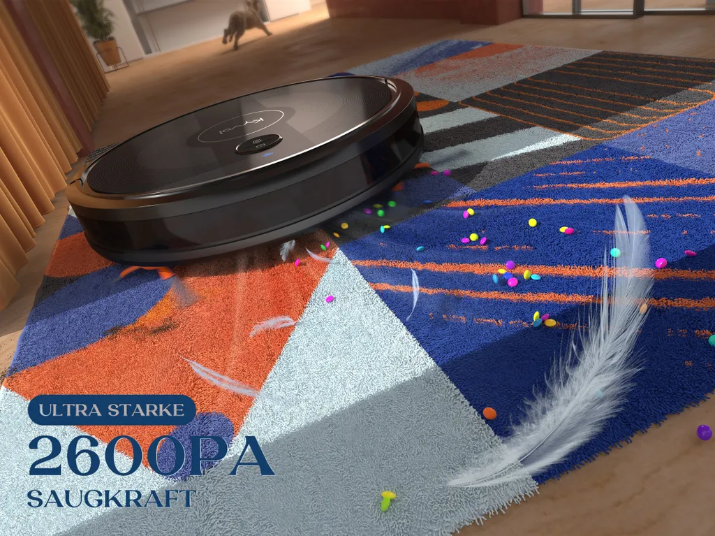 KYVOL E25 Staubsauger Roboter 2600PA Mit Ladestation, WLAN Staubsauger Mit Präzise Kartentechnologie, Bis Zu 150Min Laufzeit 3 KYVOL E25 Staubsauger Roboter 2600PA Mit Ladestation, WLAN Staubsauger Mit Präzise Kartentechnologie, Bis Zu 150Min Laufzeit – Bild 3