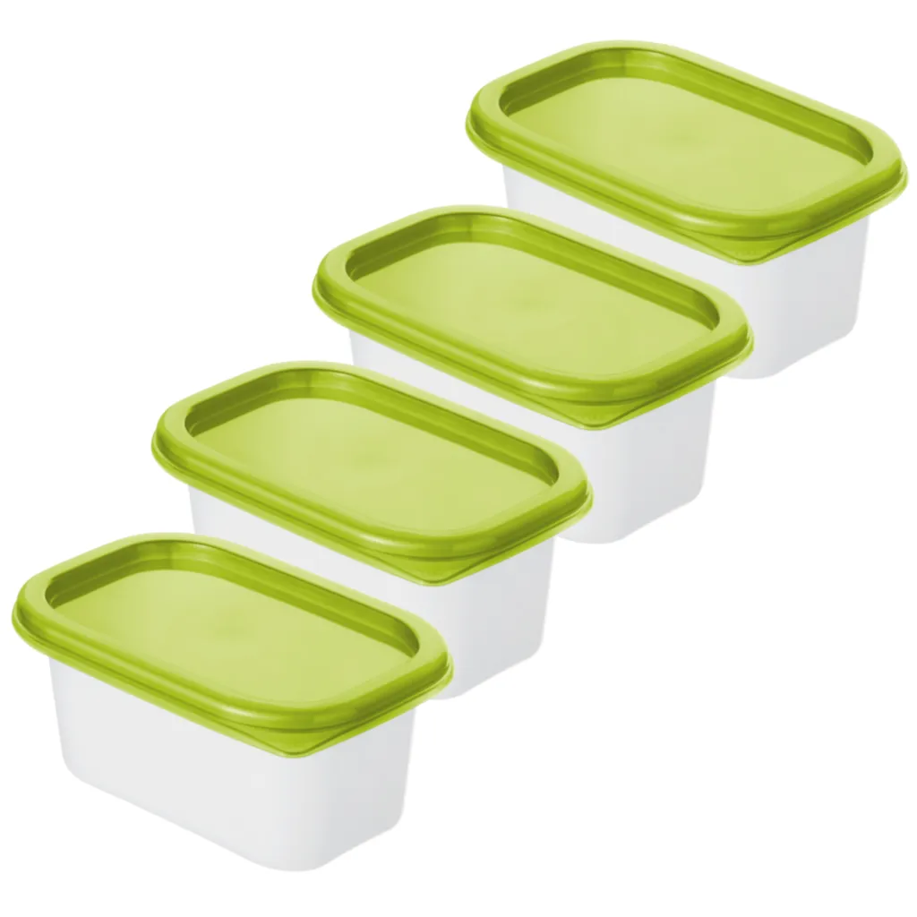 ROTHO Set Gefrierdosen 4 X 0.2 L DOMINO, Farbe:Limettengrün 2 ROTHO Set Gefrierdosen 4 X 0.2 L DOMINO, Farbe:Limettengrün – Bild 2