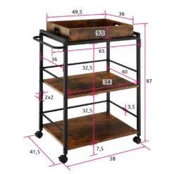 Tectake Servierwagen Worcester 65x41,5x87cm - Industrial Dunkelbraun 16 Tectake Servierwagen Worcester 65x41,5x87cm - Industrial Dunkelbraun -Haushalts Verkauf 88464cf128b8f4da9bb8a0a5a7eafcd7