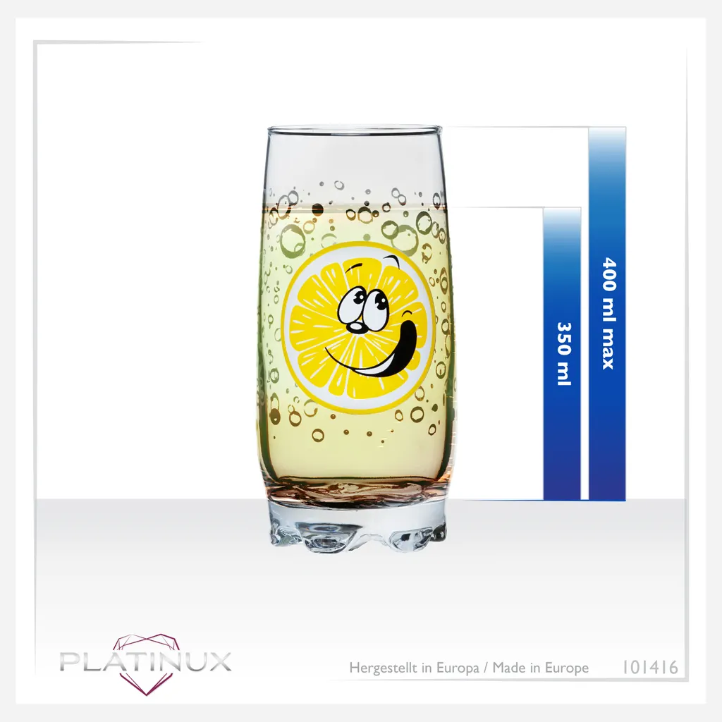 Trinkgläser Mit Lustigen Fruchtgesichtern 350ml (max. 400ml) Set 6 Teilig Aus Glas Bunt 3 Trinkgläser Mit Lustigen Fruchtgesichtern 350ml (max. 400ml) Set 6 Teilig Aus Glas Bunt – Bild 3