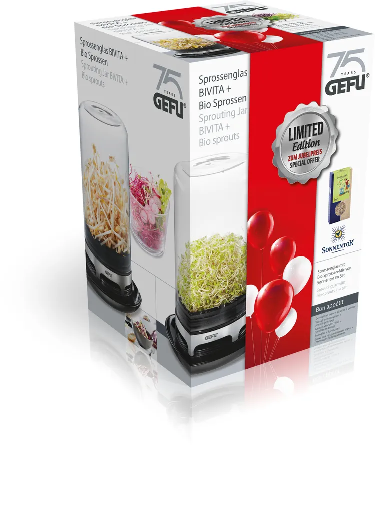 Gefu Sprossenglas BIVITA + Sprossensamen Set 2 Gefu Sprossenglas BIVITA + Sprossensamen Set – Bild 2
