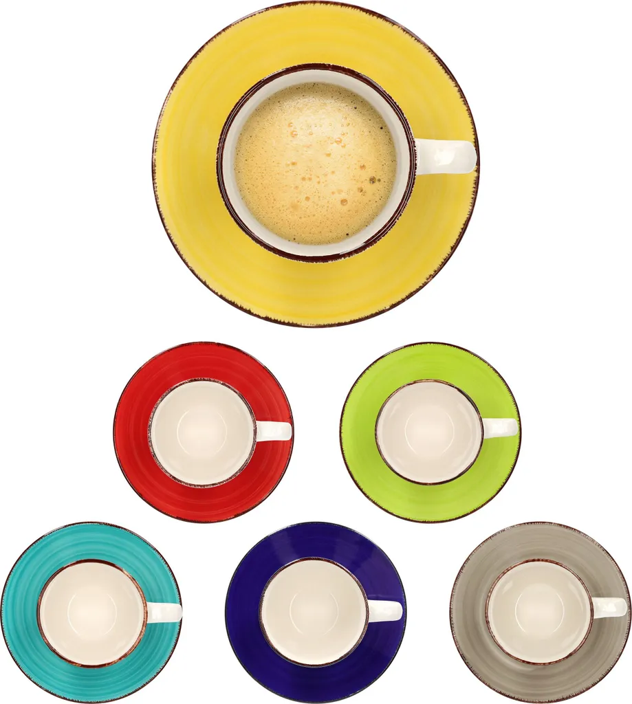 18tlg Kaffeeservice Malaga Kaffee Tee-Gedeck 6Pers Kaffeetassen Dessertteller Abstrakt Handbemalt 7 18tlg Kaffeeservice Malaga Kaffee Tee-Gedeck 6Pers Kaffeetassen Dessertteller Abstrakt Handbemalt – Bild 7