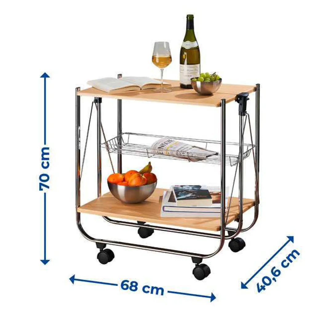 Wenko Servierwagen Dinett Deluxe Walnuss 10 Wenko Servierwagen Dinett Deluxe Walnuss – Bild 10