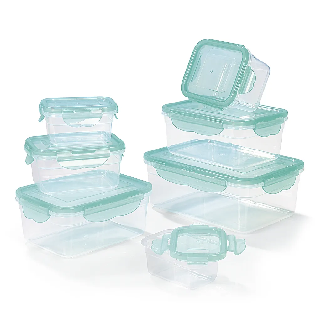 Frischhaltedosen Set Klick Gefrierdosen Lunchbox Deckel 14-tlg. Aquamarin 12 Frischhaltedosen Set Klick Gefrierdosen Lunchbox Deckel 14-tlg. Aquamarin – Bild 12