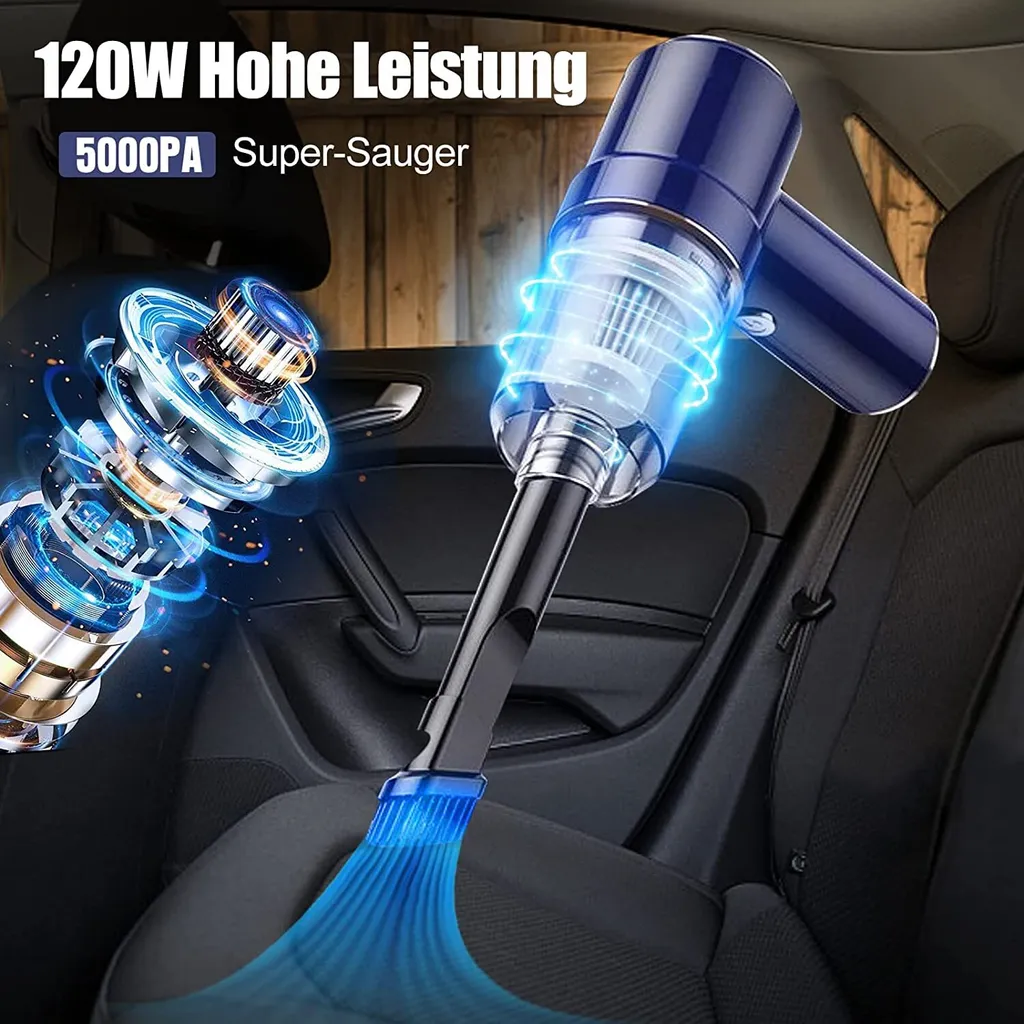 Kabelloser Handstaubsauger Für Auto,Handstaubsauger Akku Stark Mit LED Taschenlampe,Nass Trocken Wiederaufladbar 120W Kabellos Handsauger Für Tastatursauger,PC,Haus,Bürogeräte 2 Kabelloser Handstaubsauger Für Auto,Handstaubsauger Akku Stark Mit LED Taschenlampe,Nass Trocken Wiederaufladbar 120W Kabellos Handsauger Für Tastatursauger,PC,Haus,Bürogeräte – Bild 2