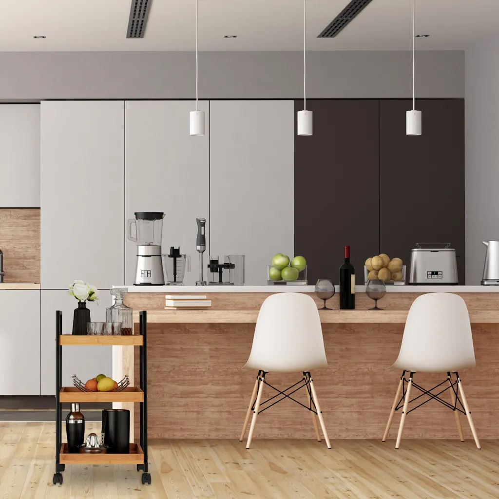 Relaxdays Servierwagen Bambus Mit 3 Etagen 2 Relaxdays Servierwagen Bambus Mit 3 Etagen – Bild 2