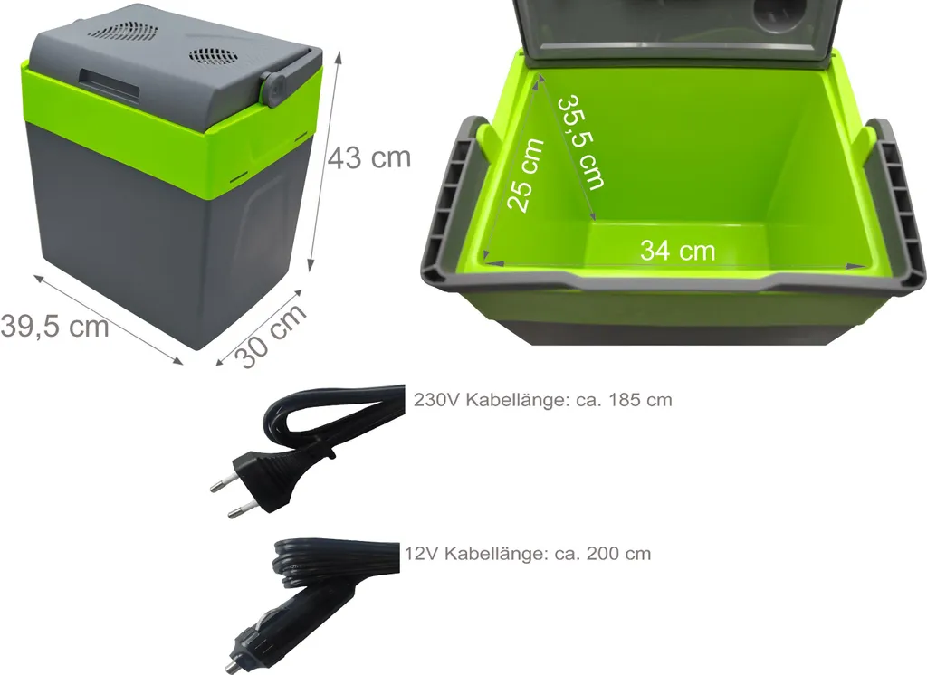 Steinborg Kühlbox 30 Liter | Warmhaltebox | Praktischer Tragegriff | Eco-Modus | 12 V/ 230 V Stromversorgung 3 Steinborg Kühlbox 30 Liter | Warmhaltebox | Praktischer Tragegriff | Eco-Modus | 12 V/ 230 V Stromversorgung – Bild 3