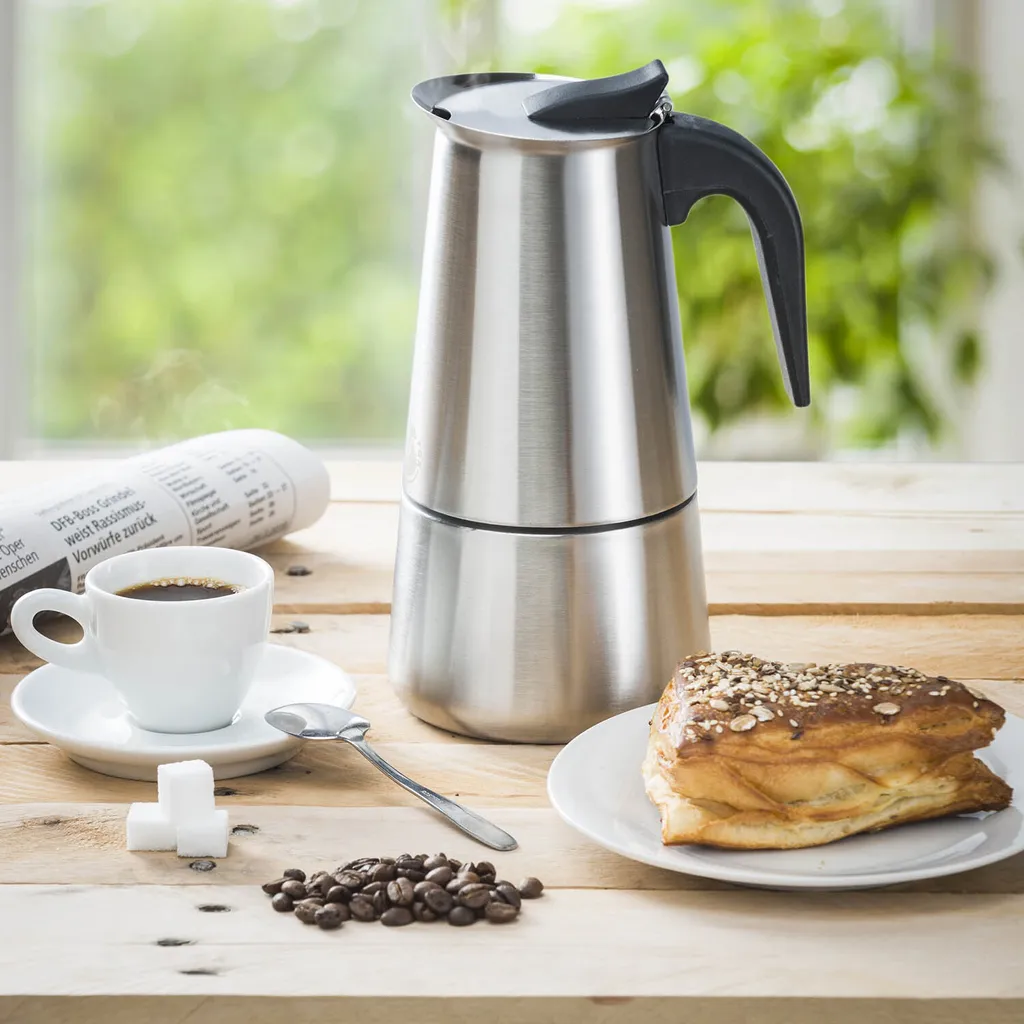 Espressokocher & Kaffeekocher Aus Edelstahl - Espressomaschine Kaffeemaschine Von Coffee Fox (9 Tassen) 5 Espressokocher & Kaffeekocher Aus Edelstahl - Espressomaschine Kaffeemaschine Von Coffee Fox (9 Tassen) – Bild 5