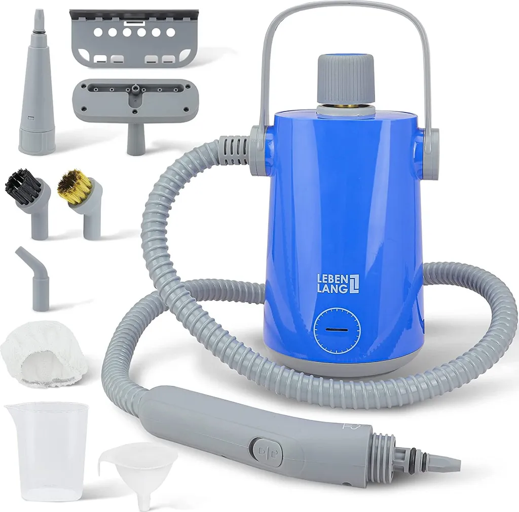 LEBENLANG Dampfreiniger Handgerät Steam Cleaner - 1000W & 300ml Mit 9 Zubehör | Polsterreiniger Gerät | Polster Handdampfreiniger Polstermöbel Fugenreiniger Für Bad Fliesen | Premium Dampf Reiniger… 1 LEBENLANG Dampfreiniger Handgerät Steam Cleaner - 1000W & 300ml Mit 9 Zubehör | Polsterreiniger Gerät | Polster Handdampfreiniger Polstermöbel Fugenreiniger Für Bad Fliesen | Premium Dampf Reiniger…