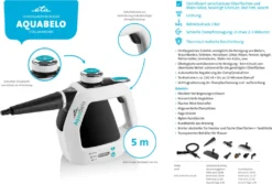 ETA AQUABELO Handdampfreiniger ETA126490000, 1000 W , Betriebsdruck 3 Bar, Dampf In 2-3 Minuten, Wassertankvolumen 220 Ml, Kabellänge 5 M 27 ETA AQUABELO Handdampfreiniger ETA126490000, 1000 W , Betriebsdruck 3 Bar, Dampf In 2-3 Minuten, Wassertankvolumen 220 Ml, Kabellänge 5 M -Haushalts Verkauf 99174c175e40e334d9d055dbc77572f1