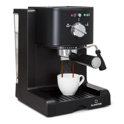 Klarstein Passionata 20 - Espressomaschine, Espresso-Automat, Kaffee-Maschine, 1350 Watt, 1,25 Liter, Automatischer Druckablass, Inkl. Milchschaum DĂŒse FĂŒr Zubereitung Von Cappuccino, Schwarz