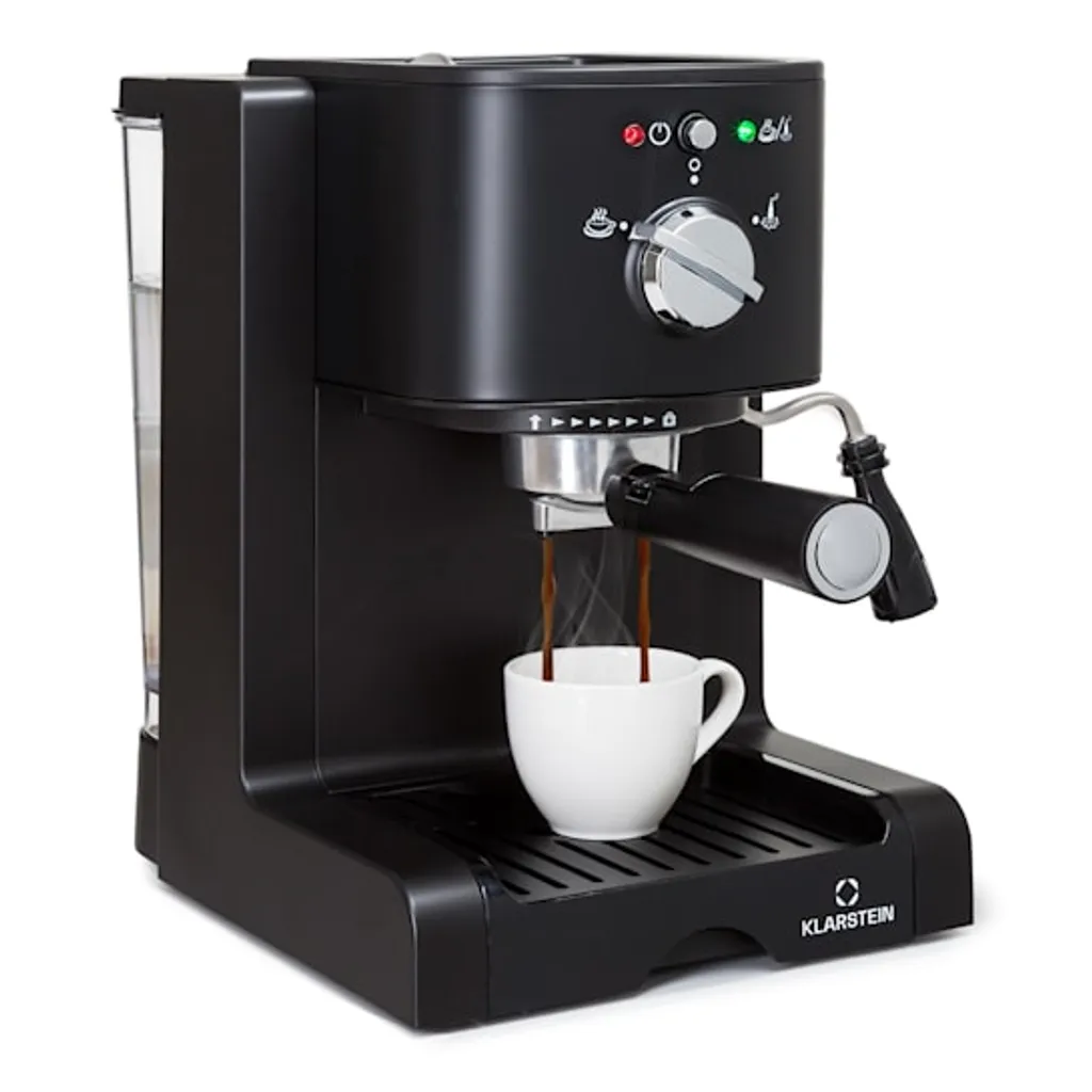 Klarstein Passionata 20 - Espressomaschine, Espresso-Automat, Kaffee-Maschine, 1350 Watt, 1,25 Liter, Automatischer Druckablass, Inkl. Milchschaum Düse Für Zubereitung Von Cappuccino, Schwarz 1 Klarstein Passionata 20 - Espressomaschine, Espresso-Automat, Kaffee-Maschine, 1350 Watt, 1,25 Liter, Automatischer Druckablass, Inkl. Milchschaum Düse Für Zubereitung Von Cappuccino, Schwarz