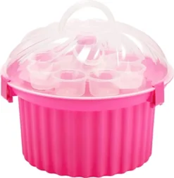 Muffin-Cupcake Transportbox Aus Kunststoff Rund