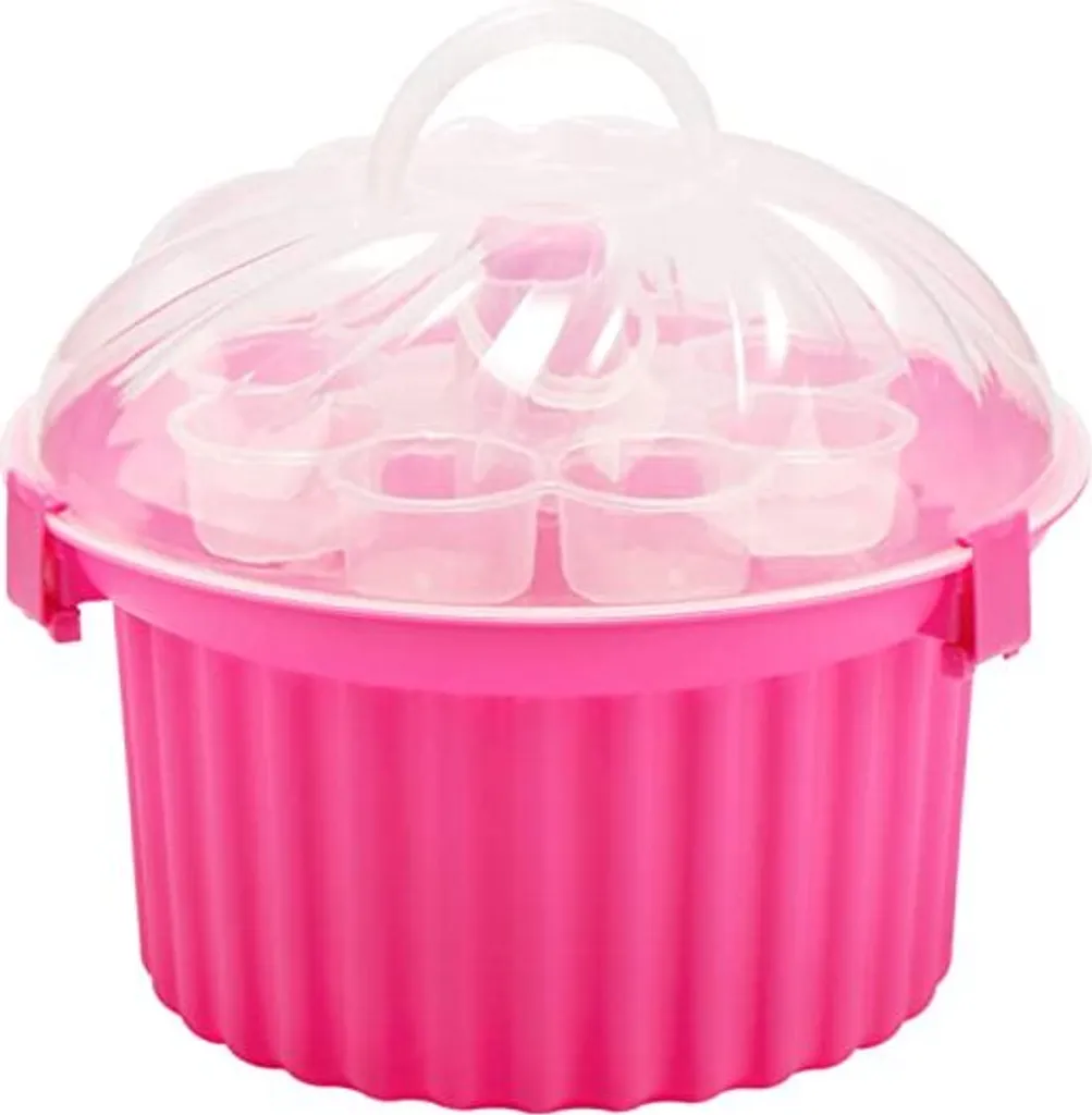 Muffin-Cupcake Transportbox Aus Kunststoff Rund 1 Muffin-Cupcake Transportbox Aus Kunststoff Rund