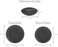 CreaTable 23205 Tafelservice Elements Collection Lava Stone Für 4 Personen, Steinzeug, Schwarz/grau (1 Set, 12-teilig) 10 CreaTable 23205 Tafelservice Elements Collection Lava Stone Für 4 Personen, Steinzeug, Schwarz/grau (1 Set, 12-teilig) -Haushalts Verkauf 9cd03d2386782eef0c507d070dae9c0c