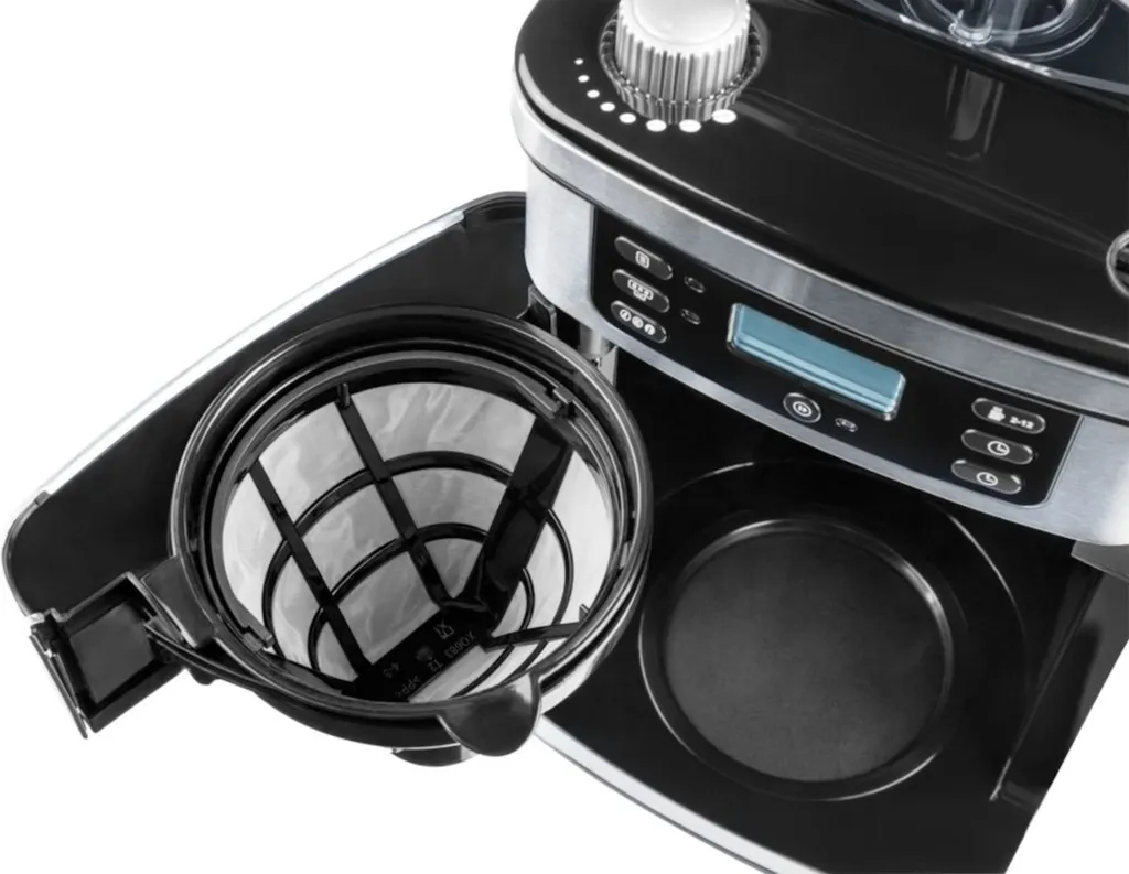 MEDION MD 15486 Kaffeemaschine Mit Mahlwerk Und Glaskanne, Wassertank: 1,5 Liter, 8 Mahlstufen, Max. 1050 Watt, Silber, Edelstahl 3 MEDION MD 15486 Kaffeemaschine Mit Mahlwerk Und Glaskanne, Wassertank: 1,5 Liter, 8 Mahlstufen, Max. 1050 Watt, Silber, Edelstahl – Bild 3