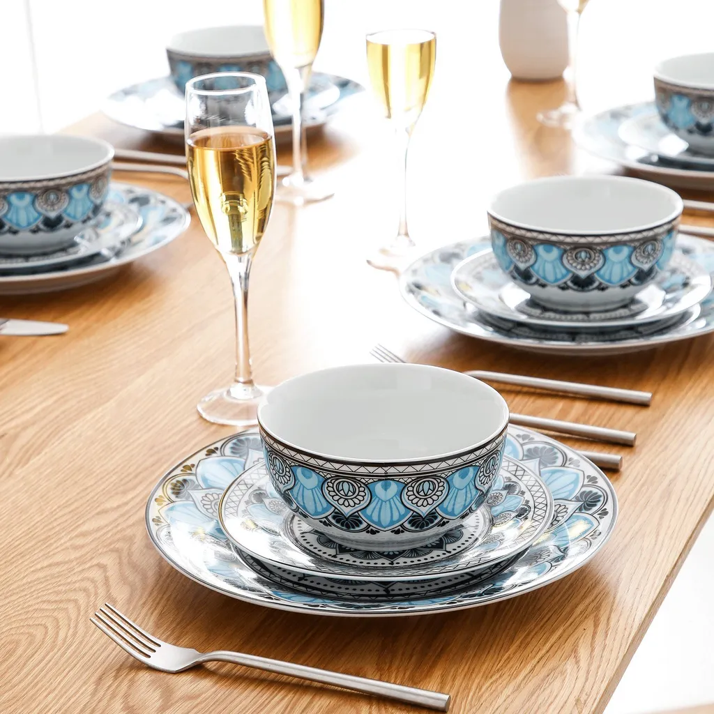 Tafelservice VEWEET, 18 Teiliges Geschirrset Aus Porzellan, AUDRIE Serie, Mit Je 6 Müslischale, Dessertteller Und Flachteller Für 6 Personen 6 Tafelservice VEWEET, 18 Teiliges Geschirrset Aus Porzellan, AUDRIE Serie, Mit Je 6 Müslischale, Dessertteller Und Flachteller Für 6 Personen – Bild 6