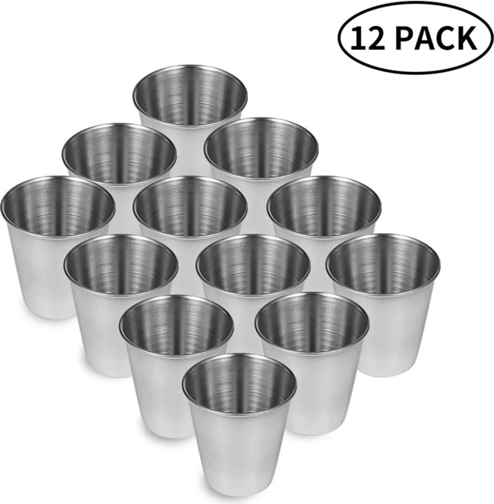12 Stück Schnapsbecher 70ml Edelstahl Schnapsglas Edelstahlbecher Pinnchen Shot Gläser Becher 1 12 Stück Schnapsbecher 70ml Edelstahl Schnapsglas Edelstahlbecher Pinnchen Shot Gläser Becher