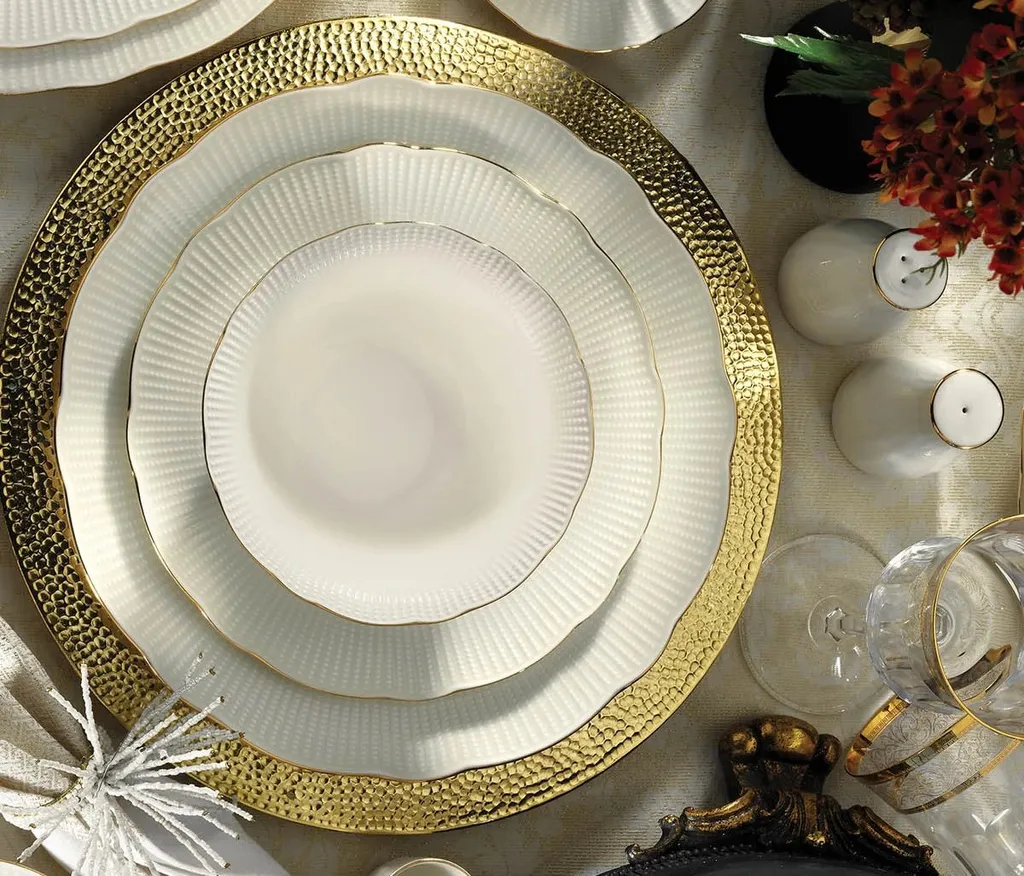 Kütahya Porselen Ilay 24 Teile Porzellan Geschirr Set Gold BNILY24Y2520 2 Kütahya Porselen Ilay 24 Teile Porzellan Geschirr Set Gold BNILY24Y2520 – Bild 2