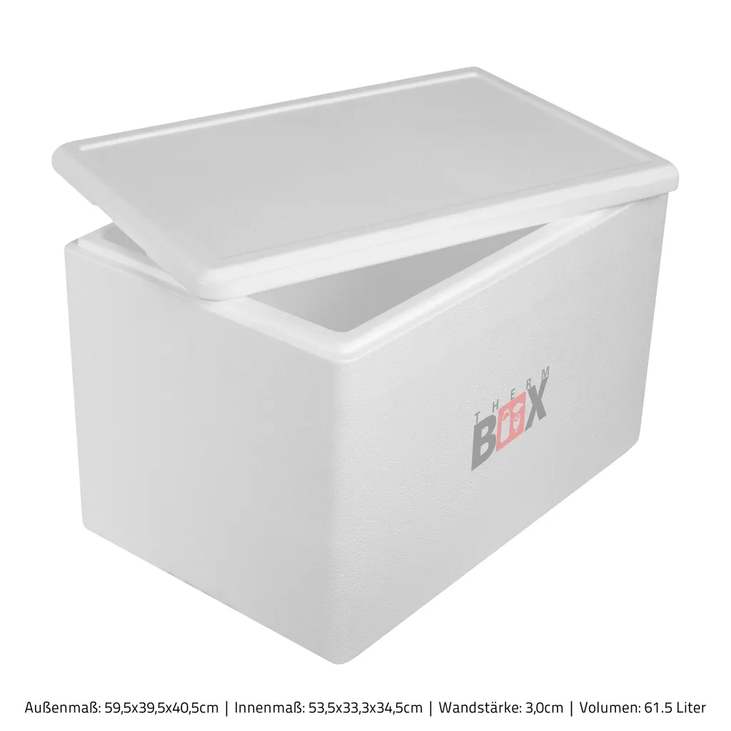 Styroporbox 61W | Wand: 3,0cm | Volumen: 61,5L | Innenmaß:53x33x34cm | Weiß Isolierbox Thermobox Kühlbox Warmhaltebox 5 Styroporbox 61W | Wand: 3,0cm | Volumen: 61,5L | Innenmaß:53x33x34cm | Weiß Isolierbox Thermobox Kühlbox Warmhaltebox – Bild 5