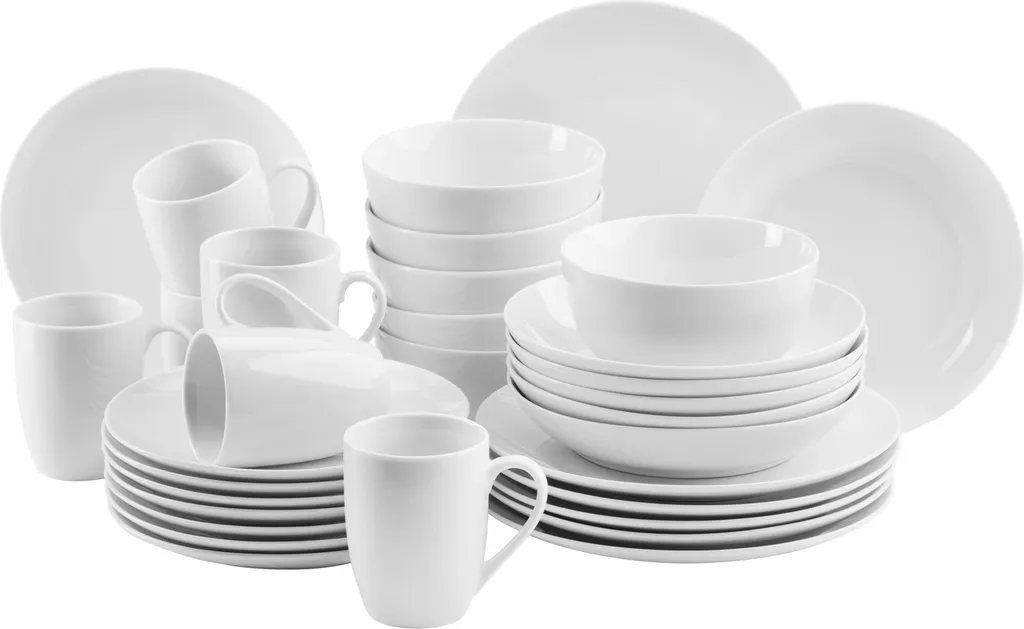 Mäser 931523 Barca Kombiservice Modern, Porzellan, Weiß, 30-teilig (1 Set) 1 Mäser 931523 Barca Kombiservice Modern, Porzellan, Weiß, 30-teilig (1 Set)