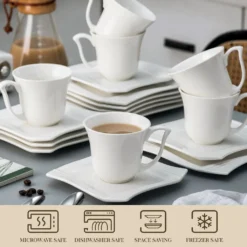 MALACASA, Serie Amparo, 36 Teilig Set Cremeweiß Porzellan Kaffeeservice Dessertteller Kaffeetasse Mit Untertasse 9 MALACASA, Serie Amparo, 36 Teilig Set Cremeweiß Porzellan Kaffeeservice Dessertteller Kaffeetasse Mit Untertasse -Haushalts Verkauf a5dbb72af98f894549c593e77669849b